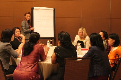 Delegates develop cross-border policy recommendations during the workshop on infrastructure and connectivity.