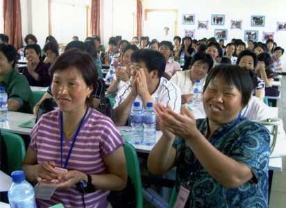 Chinese rural women leaders attend the National Conference for Women Village Heads, sponsored by IRI. 