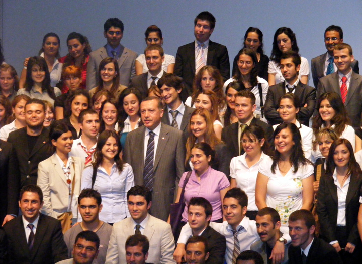 Interns meet with Prime Minister Recep Tayyip Erodogan.