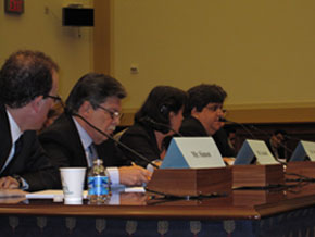 Eduardo Enriquez (right) testifies before the House Foreign Affairs Subcommittee on the Western Hempishere