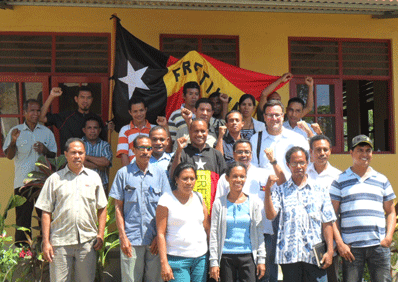 Participants pose for a photo after the second training session in Tibar, Liquica District.