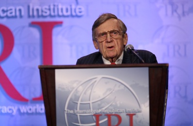 Secretary Eagleburger speaks at an IRI event honoring Henry Kissinger.
