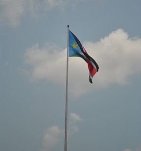 The South Sudan flag flies over Juba.