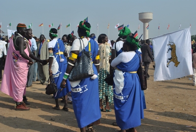 South Sudanese celebrate their new country in Juba.