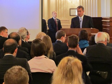 Speaker Boehner addresses the forum.