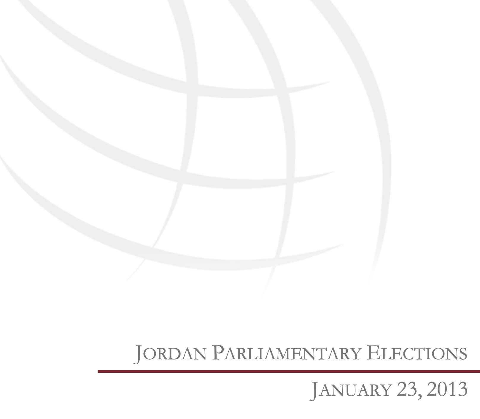 JORDAN PARLIAMENTARY ELECTIONS JANUARY 23, 2013