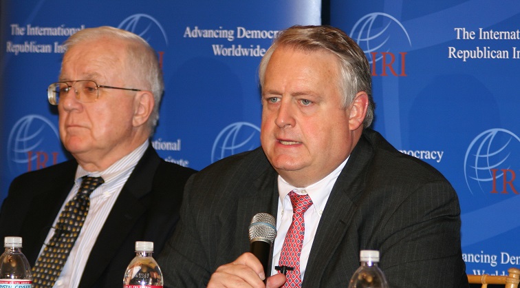 Rich Williamson (right) during a panel discussion.