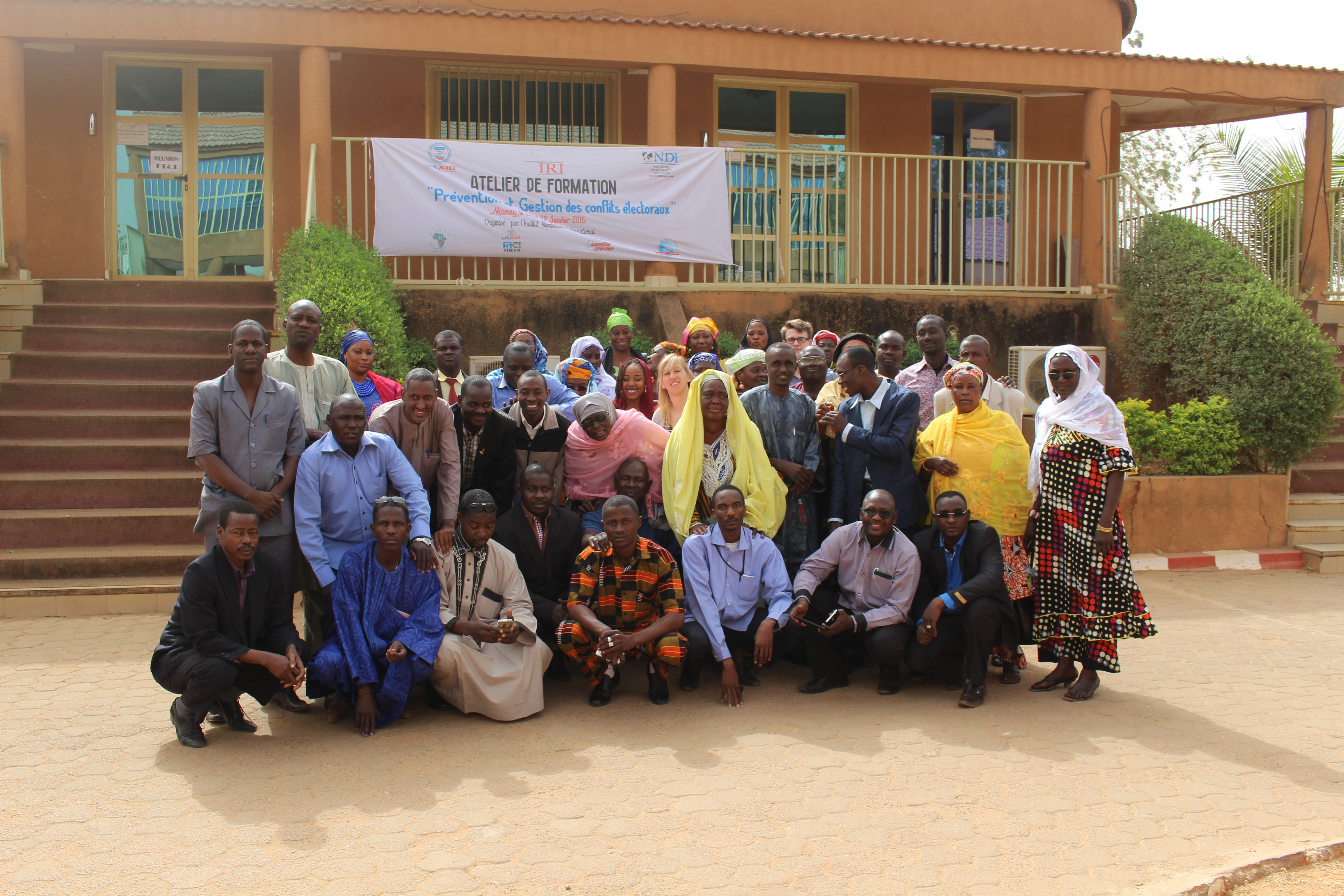 Group picture with the first ever Nigerien political party mediation units in Niamey, Niger. 