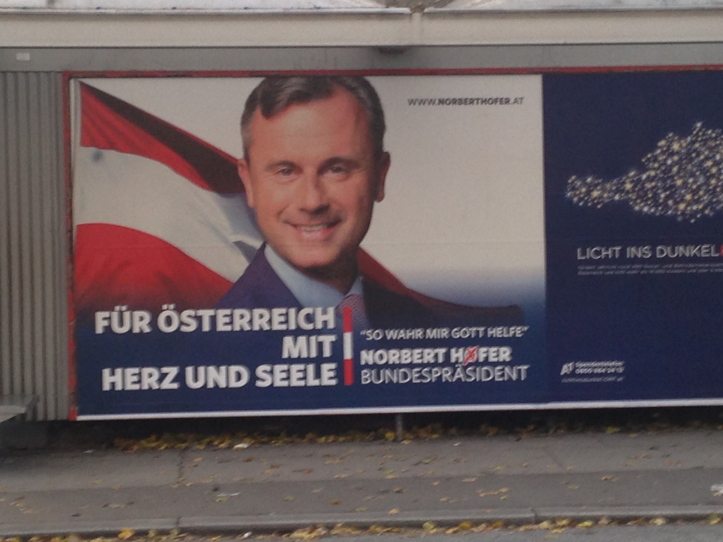 Freedom Party of Austria candidate Norbert Hofer:  “With Heart and Soul for Austria:  So Help Me God.”