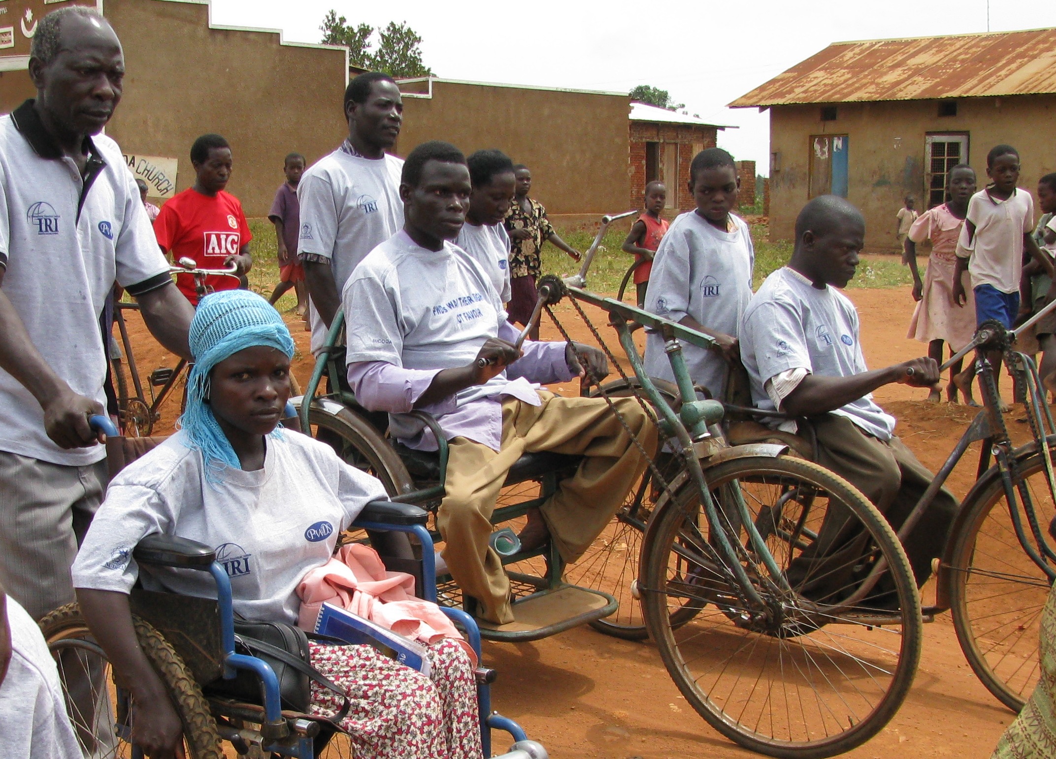 Persons with disabilities participating in a march in Uganda