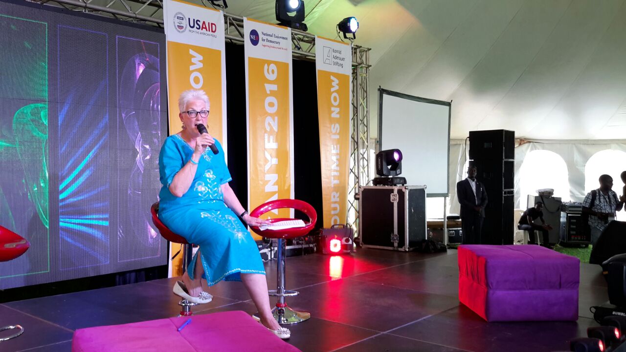 U.S. Ambassador to Uganda, Deborah Malac, speaking about the success in working with youth.