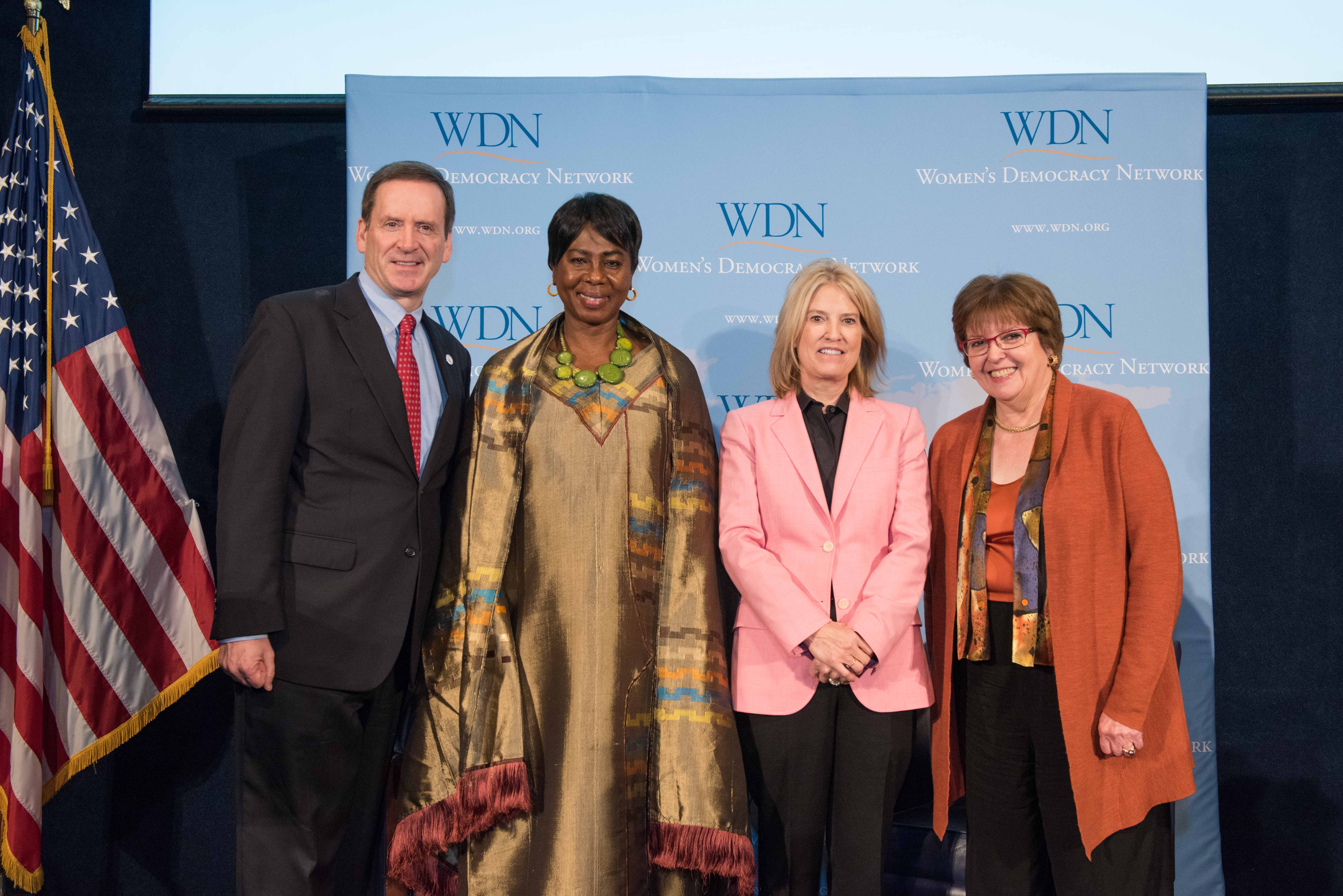 IRI President Mark Green, Dr. Touray, Greta Van Susteren and IRI Executive Vice President Judy Van Rest at the JJK luncheon. 