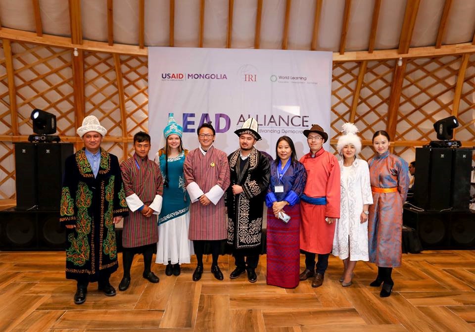 Ilias Vadud, center, with other LEAD Alliance Fellows from the four participating countries in their traditional dress. The young emerging leaders sought to collectively increase trans-national understanding and democracy by working collectively on the issues that each of their countries face: unemployment, poverty, and environmental degradation.