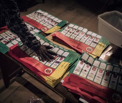 Ballots in Congo on a table
