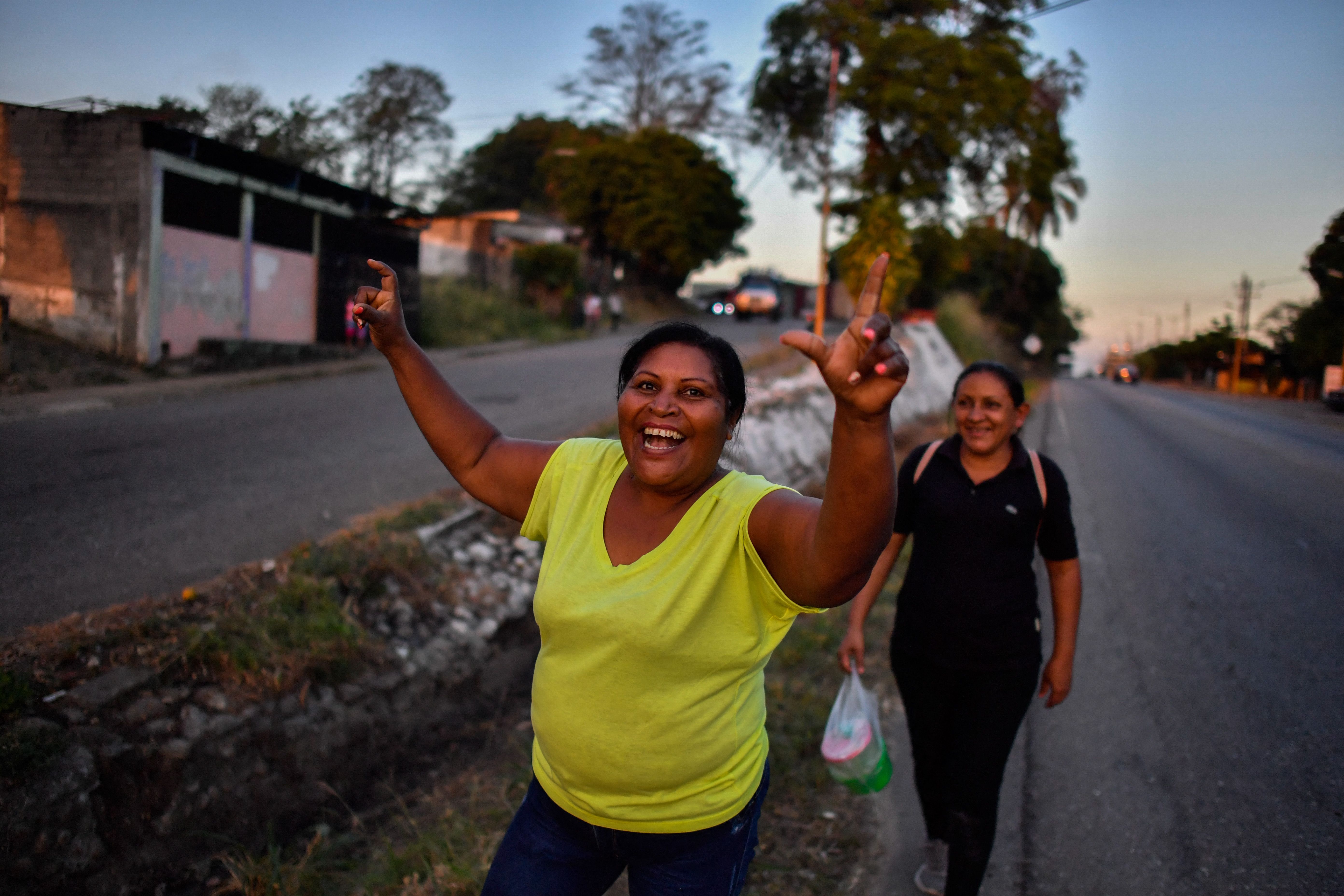 Woman celebrating election