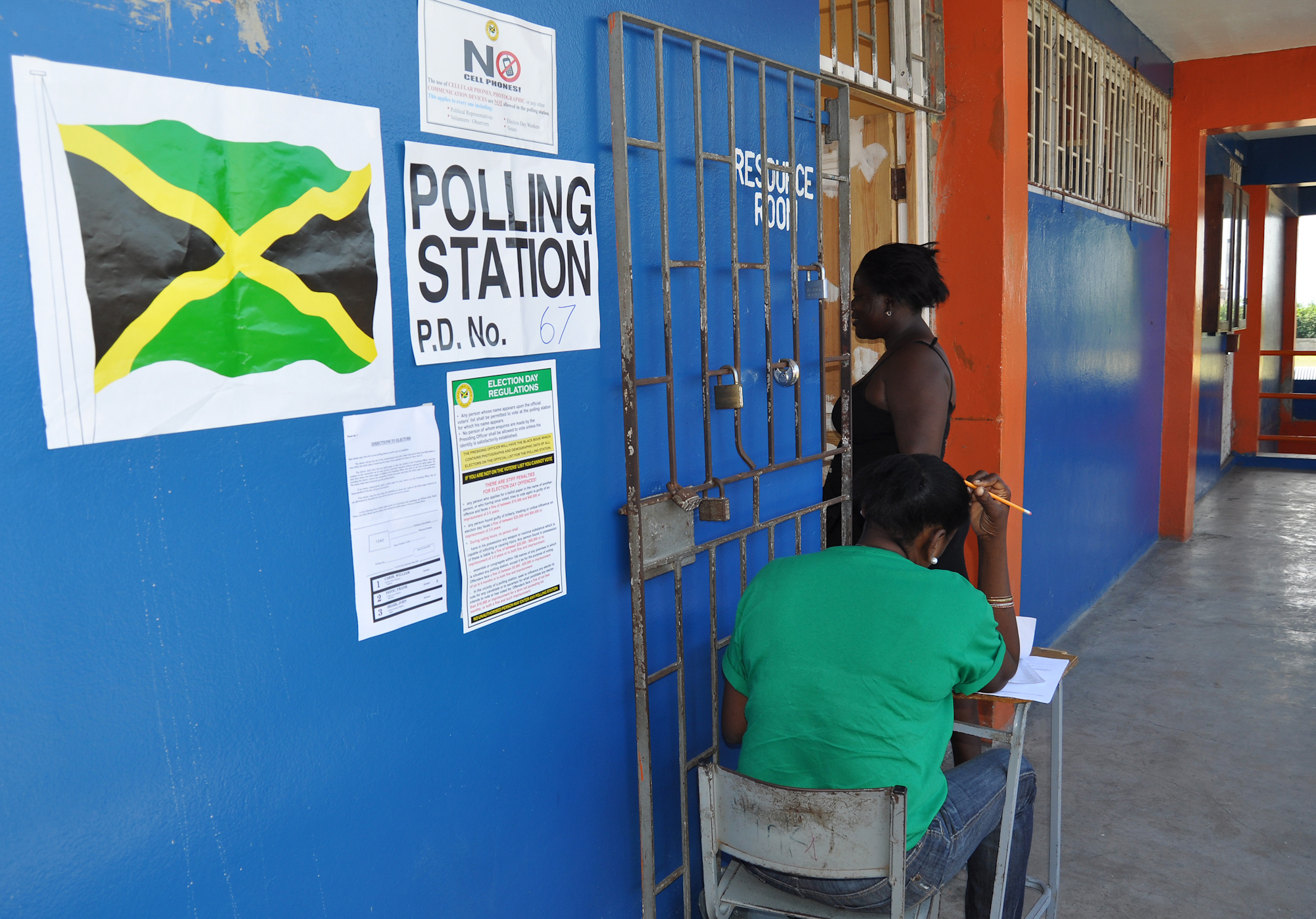 A polling station in Jamaica