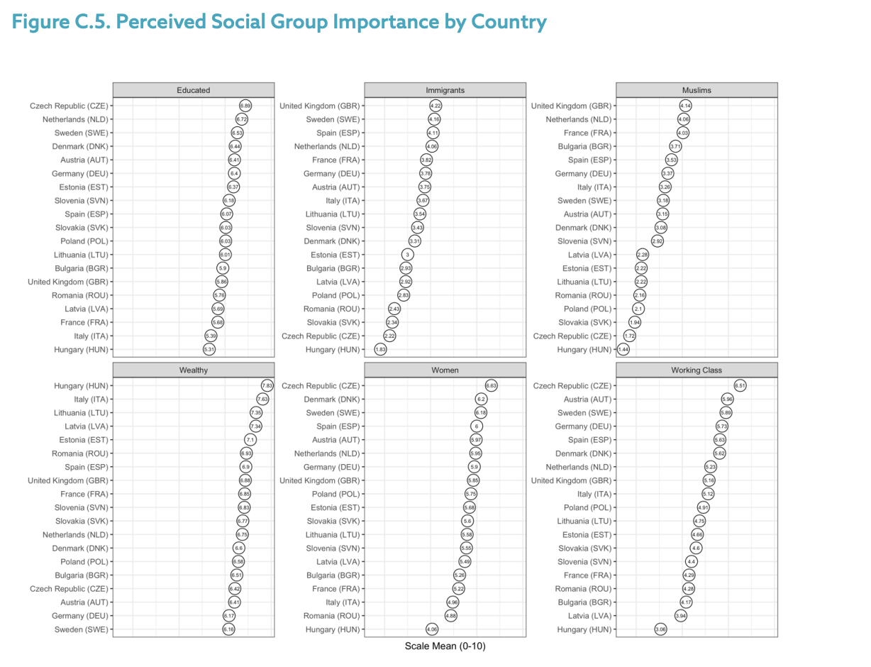 Figure C.5. Perceived Social Group Importance by Country