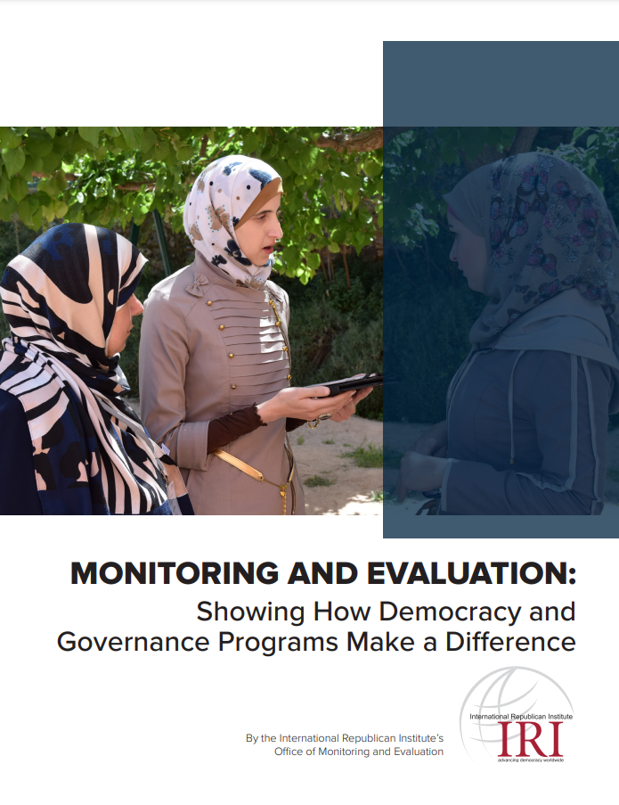 The cover page for Monitoring and Evaluating Governance Programs