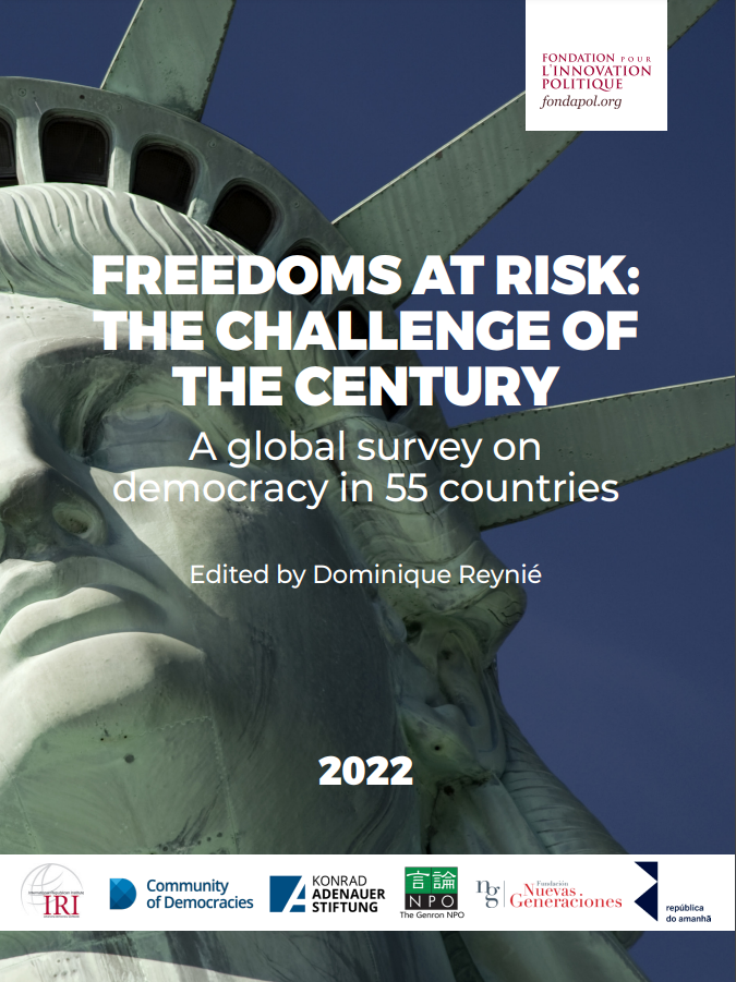 The front cover of the Freedoms at Risk: the Challenge of the Century global survey