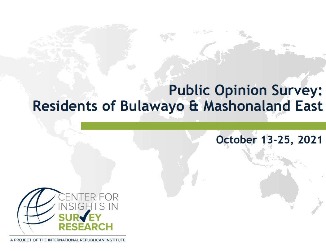 Public Opinion Survey: Residents of Bulawayo & Mashonaland East Cover
