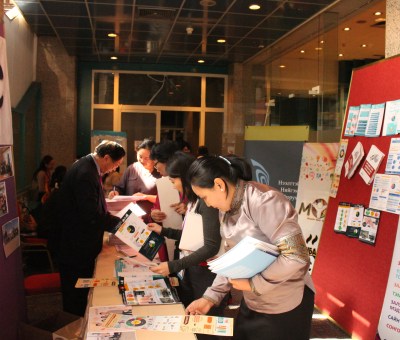 NGOs promoting their activities and exchanging information about local initiatives