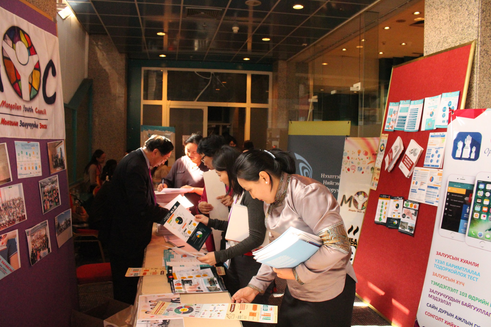 NGOs promoting their activities and exchanging information about local initiatives