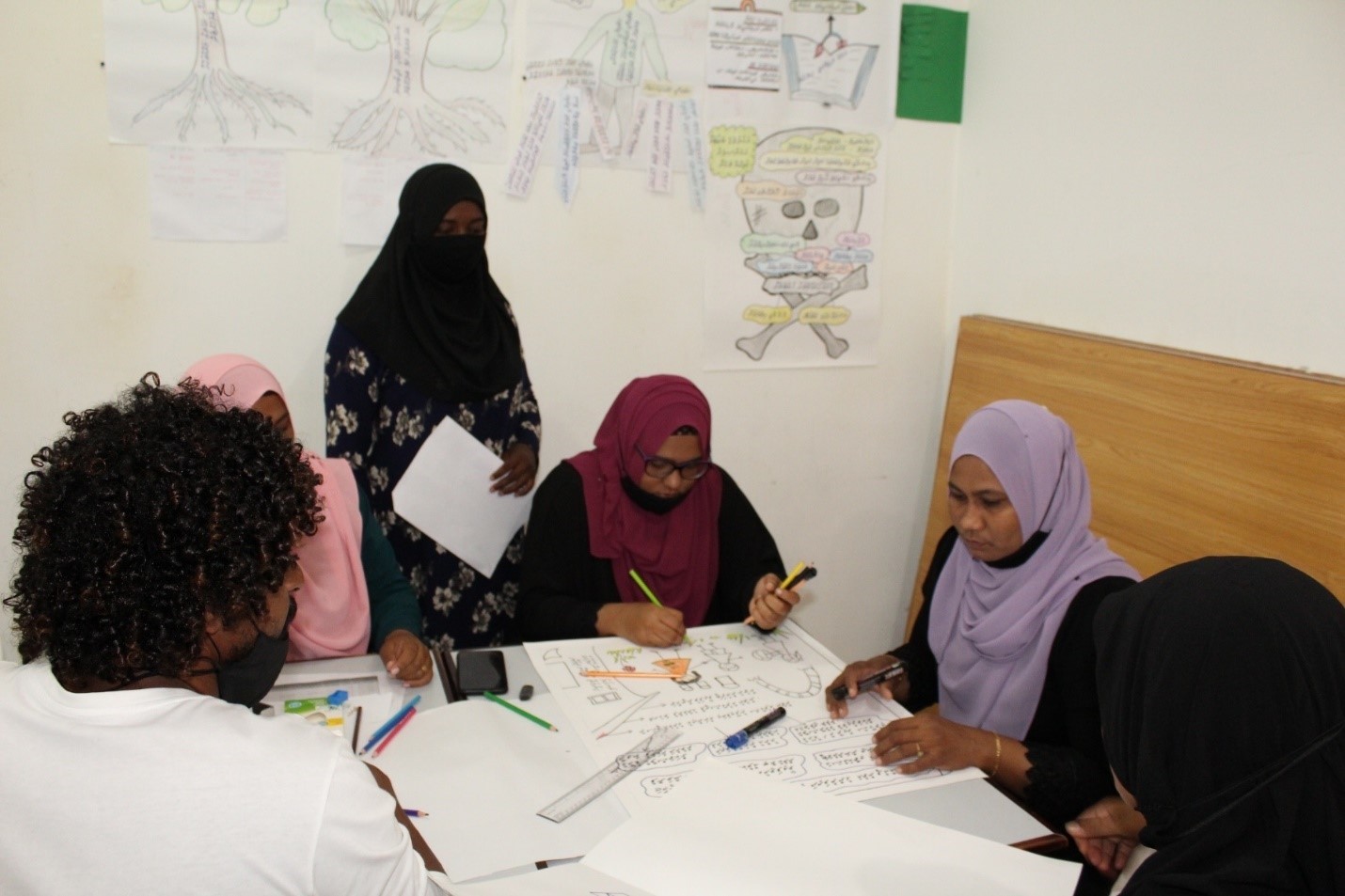 Participants in workshop sitting around a table